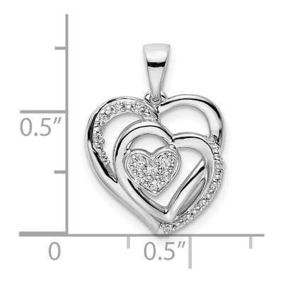 14K White Gold 1/10 ct tw Diamond Intertwined Hearts Pendant – view 4