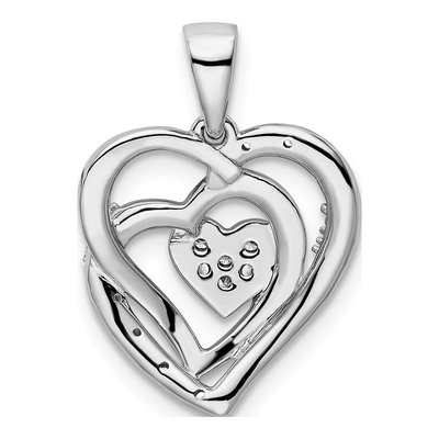 14K White Gold 1/10 ct tw Diamond Intertwined Hearts Pendant – view 5