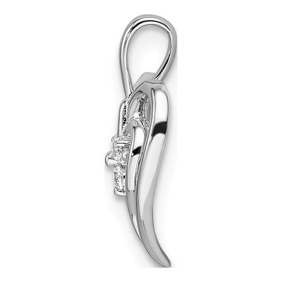 14K White Gold 1/20 ct tw Diamond Two Hearts Pendant – view 3