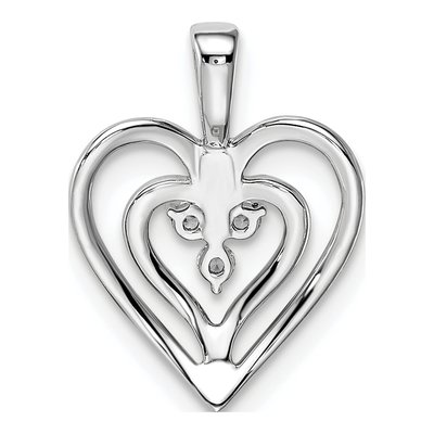 14K White Gold 1/20 ct tw Diamond Two Hearts Pendant – view 5