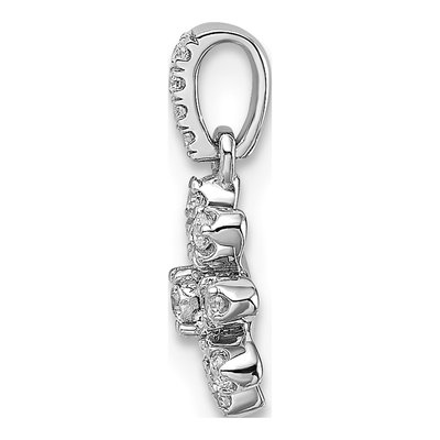 14K White Gold 1/6 ct tw Diamond Flower Pendant – view 3