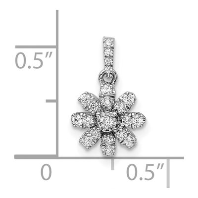 14K White Gold 1/6 ct tw Diamond Flower Pendant – view 4