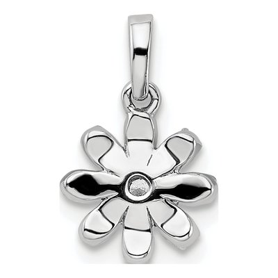 14K White Gold 1/6 ct tw Diamond Flower Pendant – view 5
