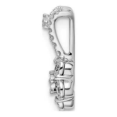 14K White Gold 1/4 ct tw Diamond Flower Pendant – view 2