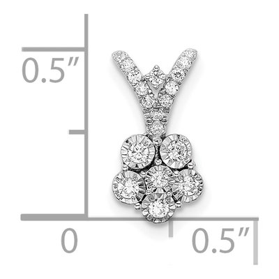 14K White Gold 1/4 ct tw Diamond Flower Pendant – view 3