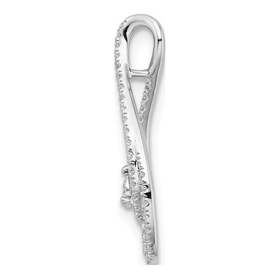 14K White Gold 1/5 ct tw Diamond Double Teardrop Slide Pendant – view 3
