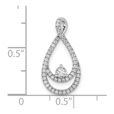 14K White Gold 1/5 ct tw Diamond Double Teardrop Slide Pendant – view 4