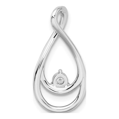 14K White Gold 1/5 ct tw Diamond Double Teardrop Slide Pendant – view 5