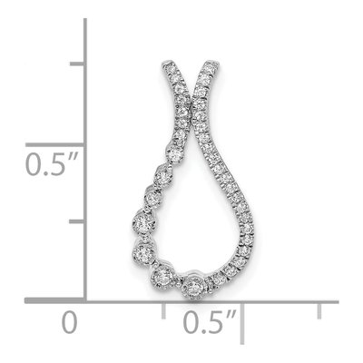 14K White Gold 1/6 ct tw Diamond Teardrop Slide Pendant – view 3