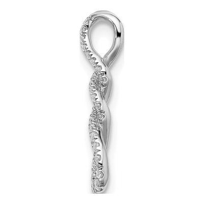 10K White Gold 1/8 ct tw Diamond Twist Slide Pendant – view 2