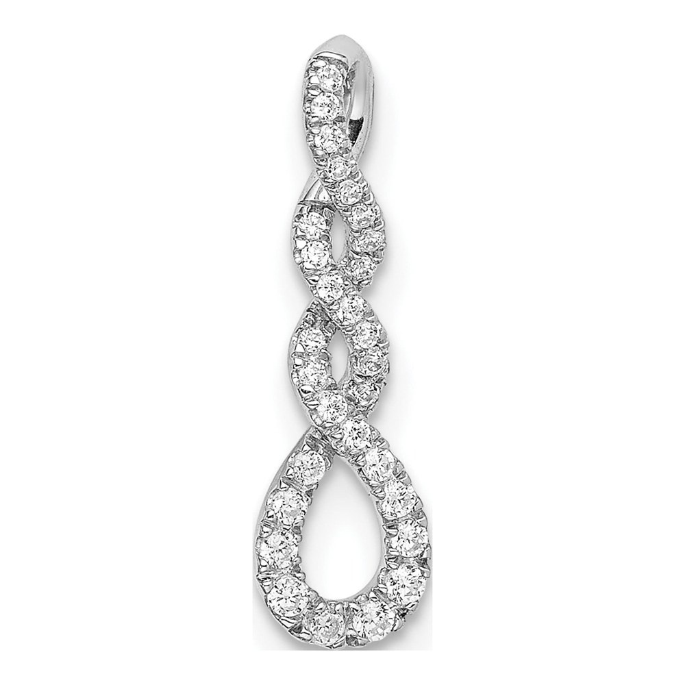 10K White Gold 1/8 ct tw Diamond Twist Slide Pendant