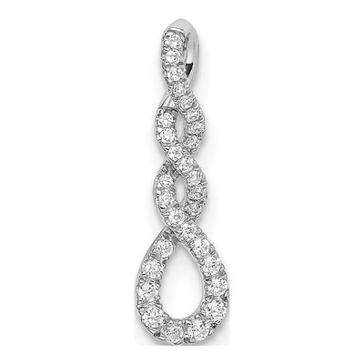 10K White Gold 1/8 ct tw Diamond Twist Slide Pendant