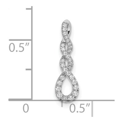 14K White Gold 1/8 ct tw Diamond Twist Slide Pendant – view 3