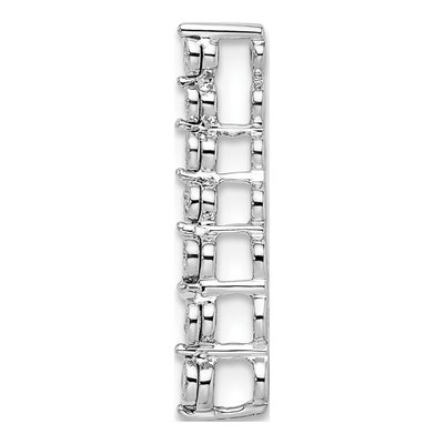 14K White Gold 1/10 ct tw Diamond Graduating Curved Slide Pendant – view 2