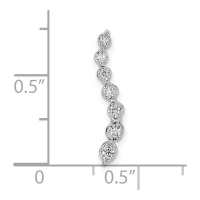 14K White Gold 1/10 ct tw Diamond Graduating Curved Slide Pendant – view 3