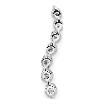 14K White Gold 1/10 ct tw Diamond Graduating Curved Slide Pendant – view 4