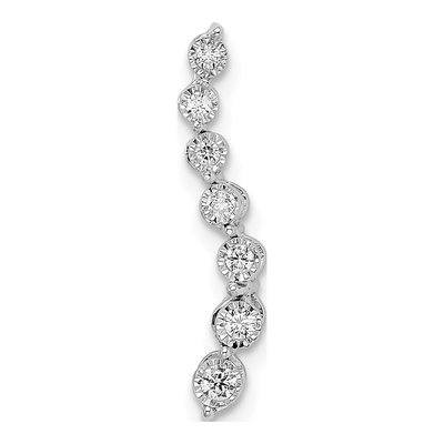 14K White Gold 1/10 ct tw Diamond Graduating Curved Slide Pendant
