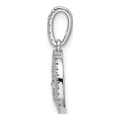 14K White Gold 1/5 ct tw Diamond Circle Swirl Pendant – view 2