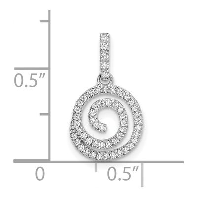 14K White Gold 1/5 ct tw Diamond Circle Swirl Pendant – view 3