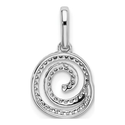 14K White Gold 1/5 ct tw Diamond Circle Swirl Pendant – view 4
