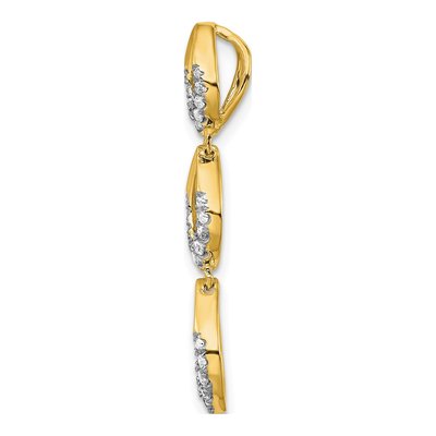 14K Yellow Gold 1/4 ct tw Diamond Triple Oval Slide Pendant – view 2