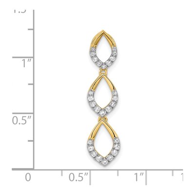 14K Yellow Gold 1/4 ct tw Diamond Triple Oval Slide Pendant – view 3
