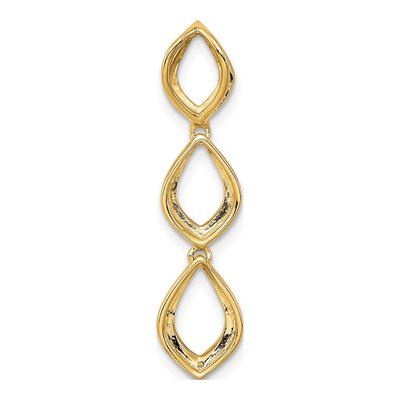 14K Yellow Gold 1/4 ct tw Diamond Triple Oval Slide Pendant – view 4