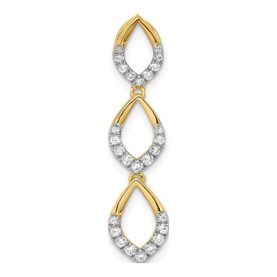 14K Yellow Gold 1/4 ct tw Diamond Triple Oval Slide Pendant