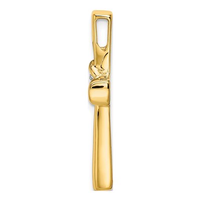 14K Yellow Gold 1/10 ct tw Diamond Cross Slide Pendant – view 3