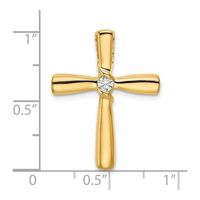 14K Yellow Gold 1/10 ct tw Diamond Cross Slide Pendant – view 4