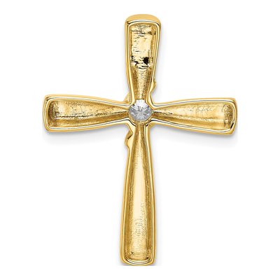 14K Yellow Gold 1/10 ct tw Diamond Cross Slide Pendant – view 5