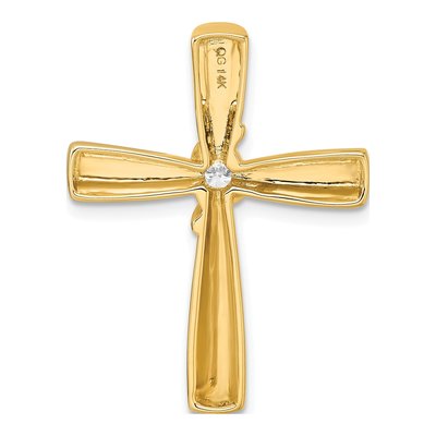 14K Yellow Gold 1/6 ct tw Diamond Cross Slide Pendant – view 3