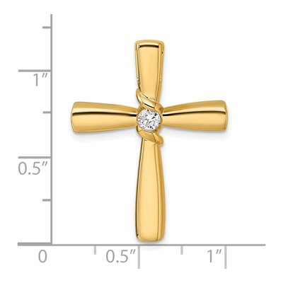 14K Yellow Gold 1/6 ct tw Diamond Cross Slide Pendant – view 4
