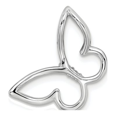 10K White Gold 1/20 ct tw Diamond Butterfly Slide Pendant – view 3