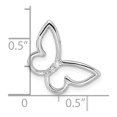 14K White Gold Diamond Butterfly Slide Pendant – view 4