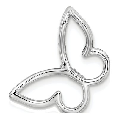 14K White Gold Diamond Butterfly Slide Pendant – view 5