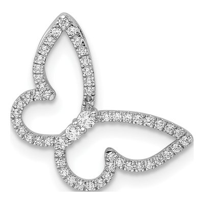 14K White Gold 0.22 ct tw Diamond Butterfly Slide Pendant
