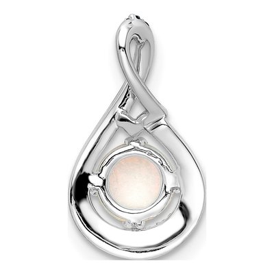 14K White Gold Opal & Swiss Blue Topaz Slide Pendant – view 4