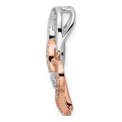14K Two-Tone Gold 1/7 ct tw Diamond Heart Slide Pendant – view 2