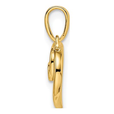 14K Yellow Gold Diamond Heart Pendant – view 3