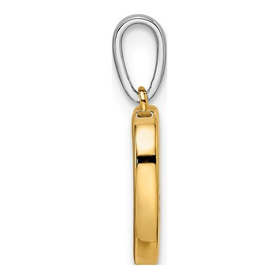 14K Two-Tone Gold Diamond Heart Dangle Pendant – view 3