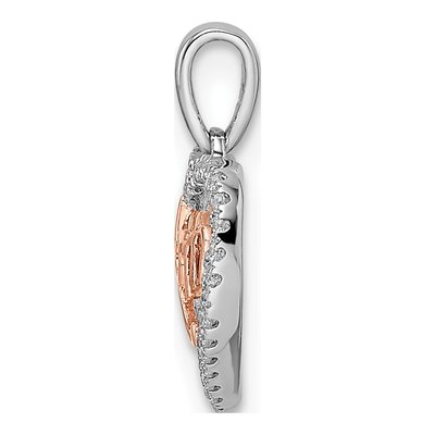 14K Two-Tone Gold 1/10 ct tw Diamond MOM Heart Pendant – view 2