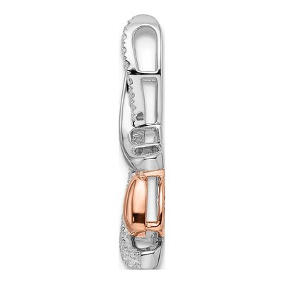 14K Two-Tone Gold 1/6 ct tw Diamond Heart Slide Pendant – view 3