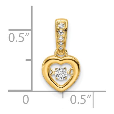 14K Yellow Gold 1/10 ct tw Diamond Heart Pendant – view 3