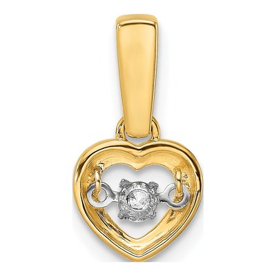 14K Yellow Gold 1/10 ct tw Diamond Heart Pendant – view 4