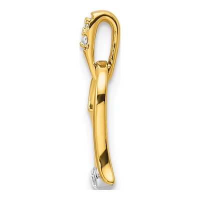 14K Two-Tone Gold 1/20 ct tw Diamond Heart Pendant – view 3