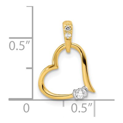 14K Two-Tone Gold 1/20 ct tw Diamond Heart Pendant – view 4