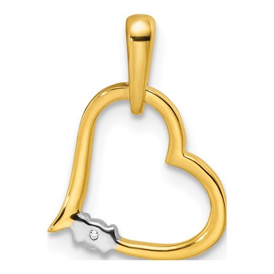 14K Two-Tone Gold 1/20 ct tw Diamond Heart Pendant – view 5