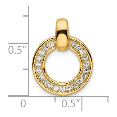 14K Yellow Gold 1/4 ct tw Diamond Circle Slide Pendant – view 3
