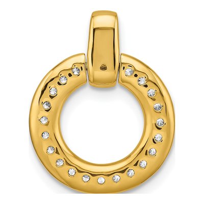 14K Yellow Gold 1/4 ct tw Diamond Circle Slide Pendant – view 4